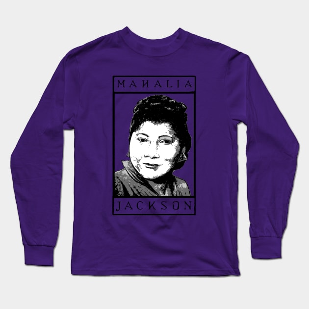 Mahalia Jackson Long Sleeve T-Shirt by Portrait Art